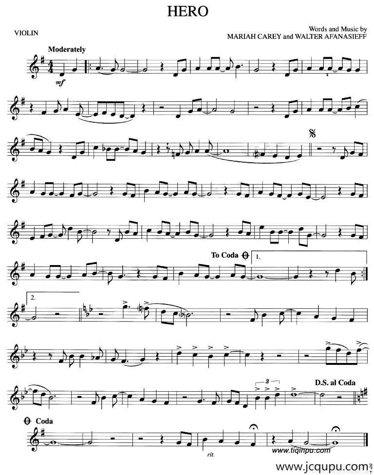 HERO简谱