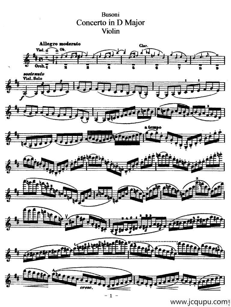 Concerto in D Major简谱