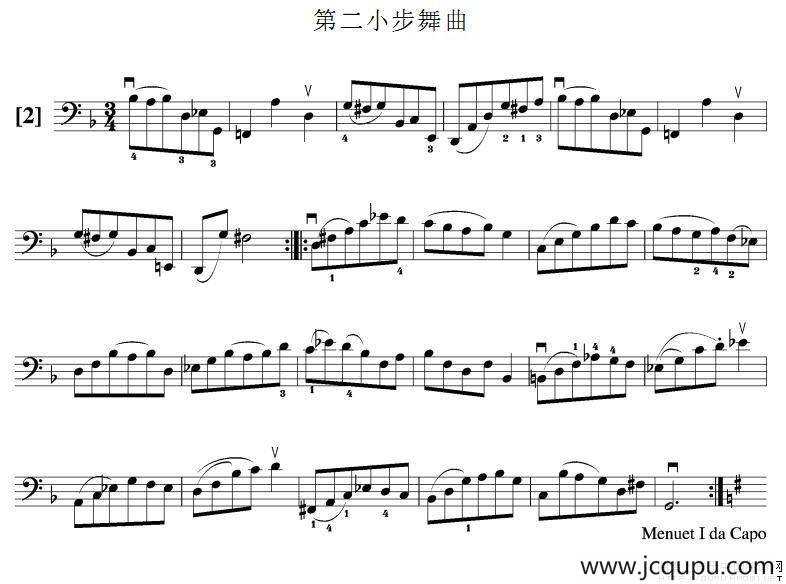第二小步舞曲（大提琴谱）简谱