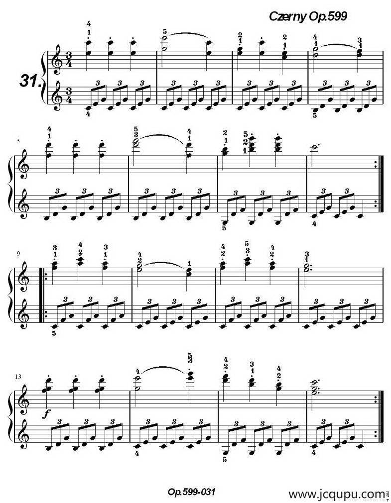 《车尔尼练习曲》OP.599之031-040简谱