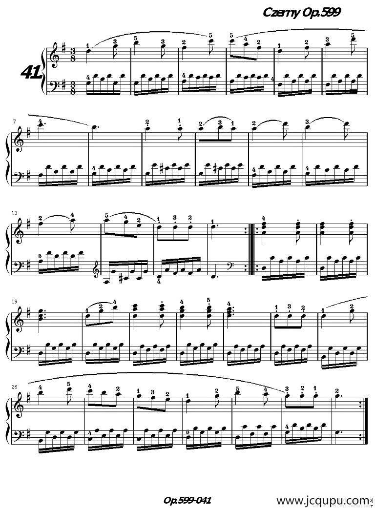 《车尔尼练习曲》OP.599之041-050简谱