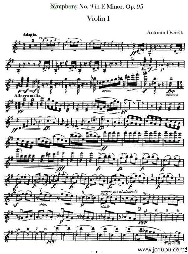 Symphony No.9 in E Minor, Op.95简谱