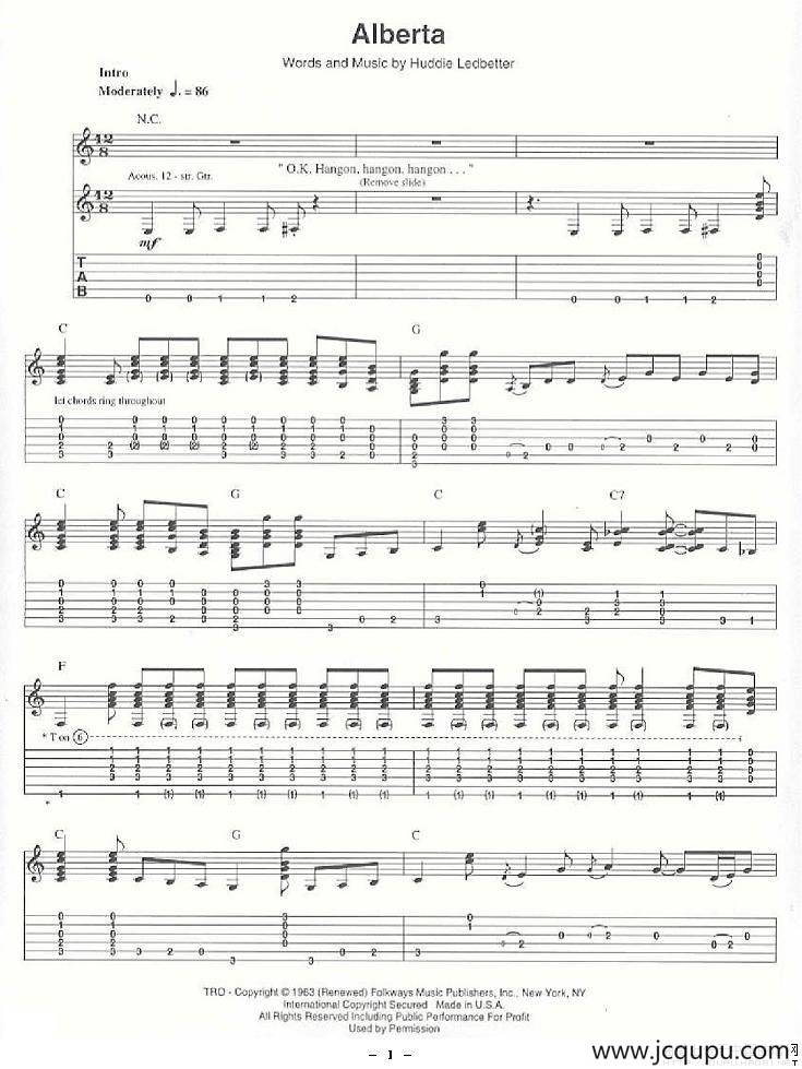 Alberta简谱