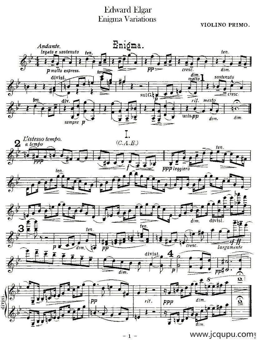 Edward Elgar Enigma Variations简谱