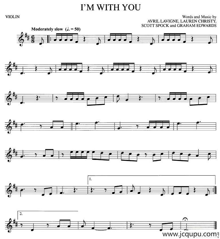 I'M WITH YOU简谱