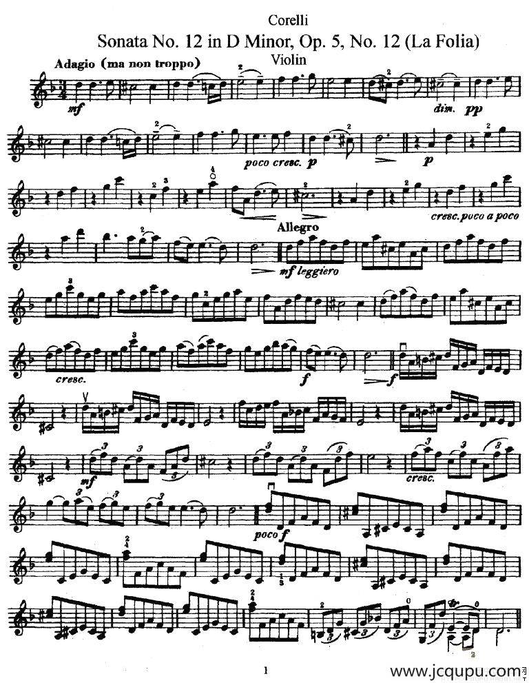 Sonata No.12 in D Minor简谱