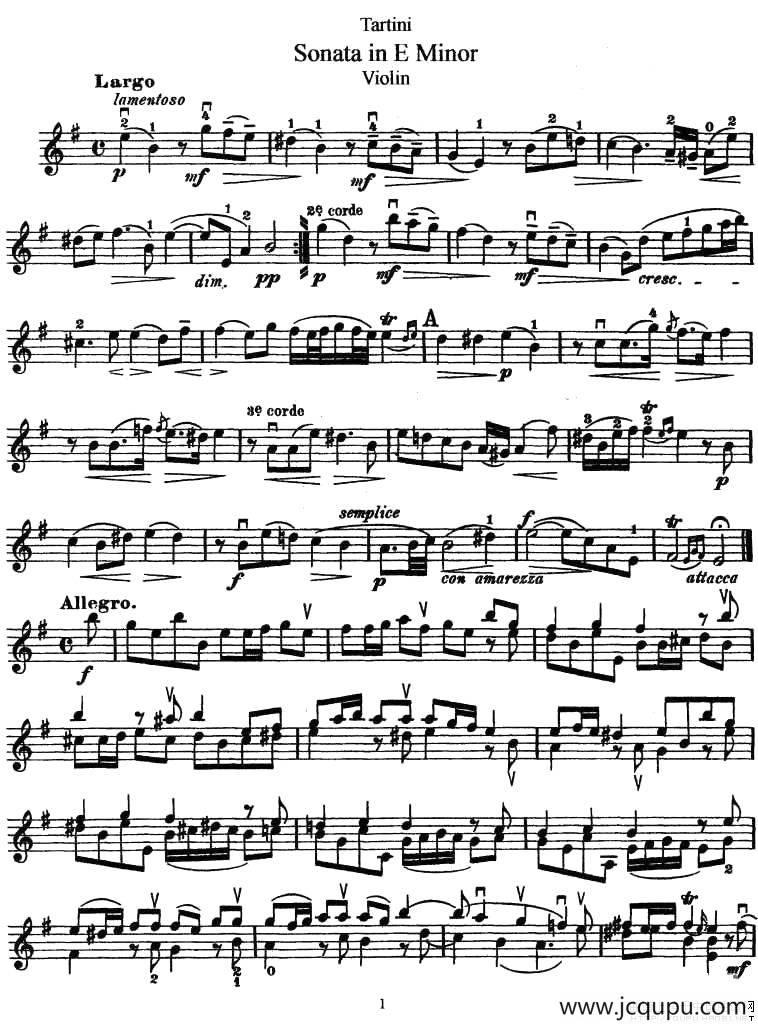 Sonata in E Minor简谱