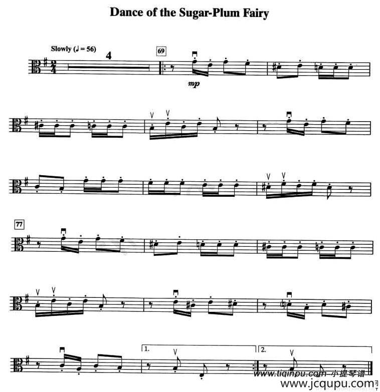 Dance of the Sugar-Plum Fairy（中提琴谱）简谱