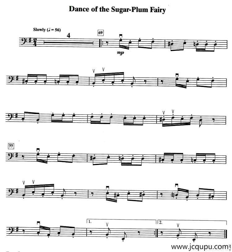 Dance of the Sugar-Plum Fairy（大提琴谱）简谱