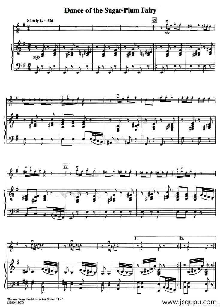 Dance of the Sugar-Plum Fairy（钢琴伴奏谱）简谱