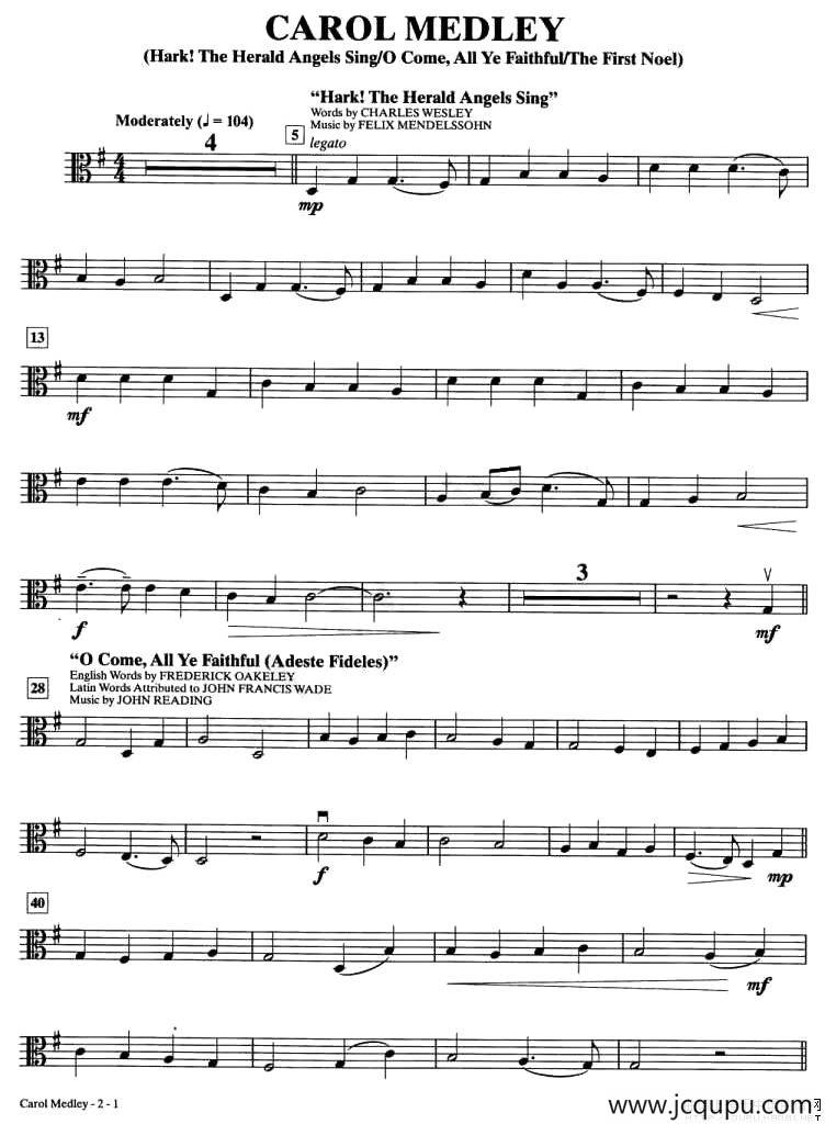 CAROL MEDLEY（中提琴谱）简谱