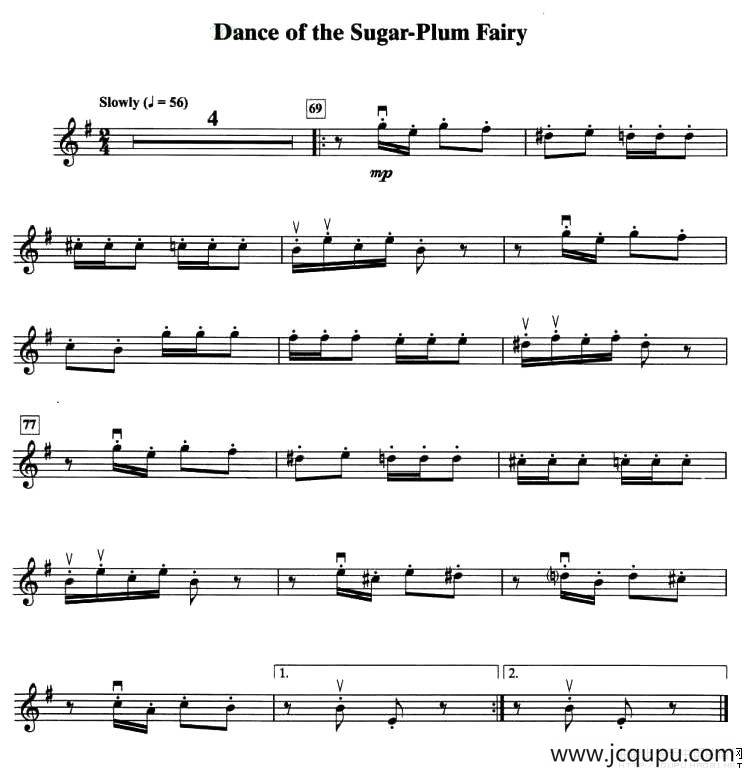 Dance of the Sugar-Plum Fairy（小提琴谱）简谱