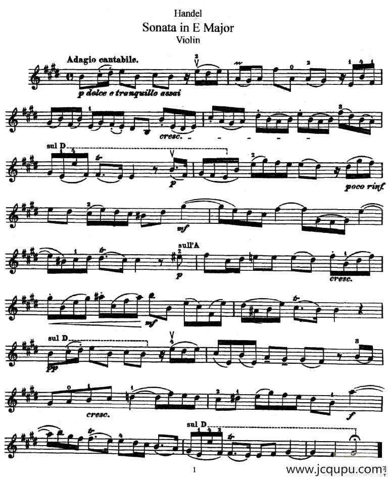 Sonata in E Major简谱