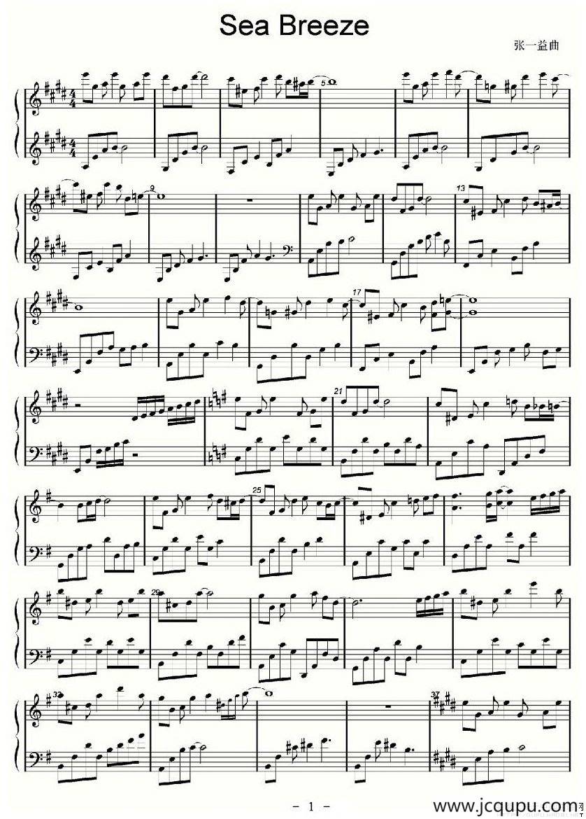 Sea Breeze（海风）简谱