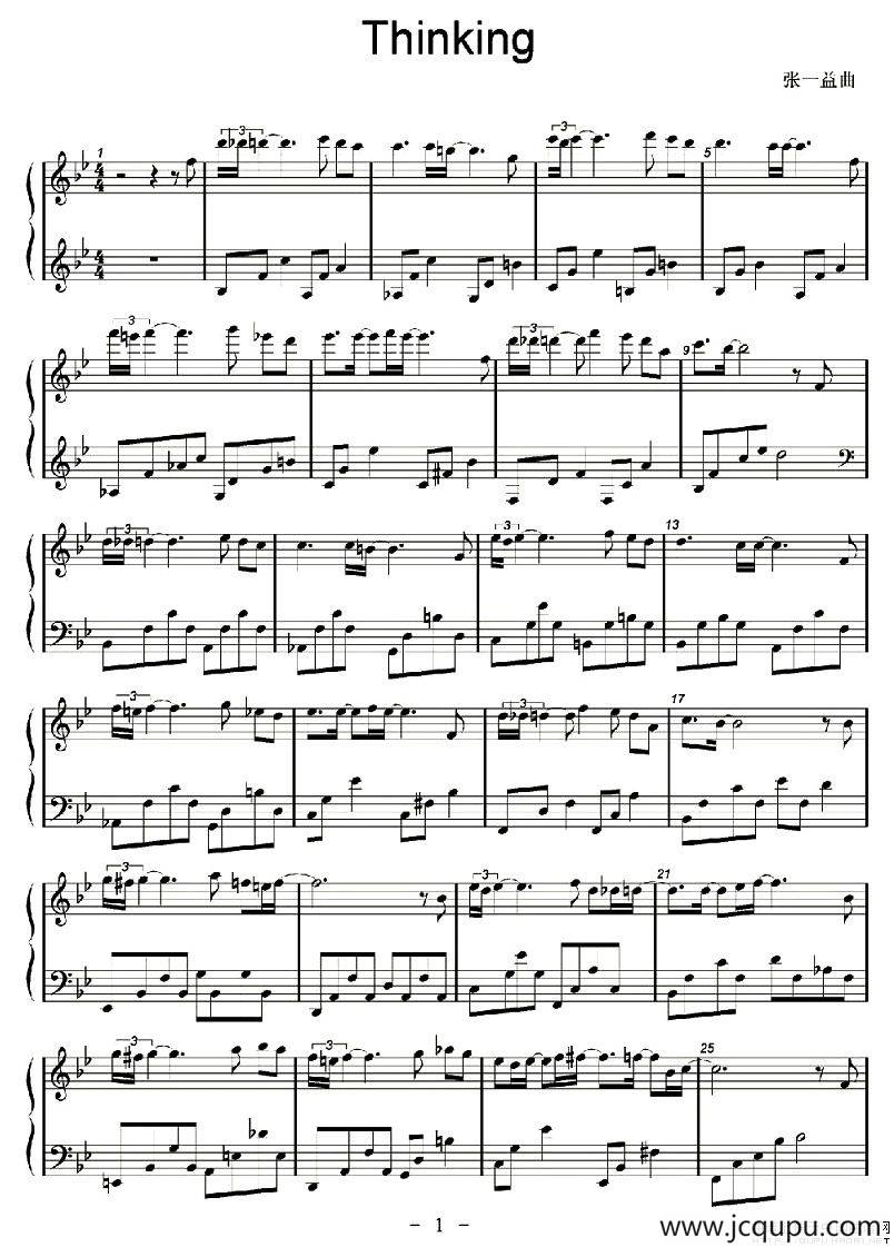 Thinking（思考）简谱