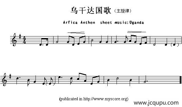 各国国歌主旋律：肯尼亚（Arfica Anthem sheet musec:Kenya）简谱