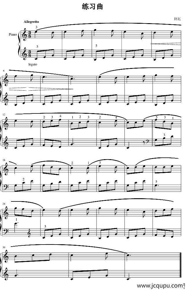 练习曲（拜厄作曲版）简谱