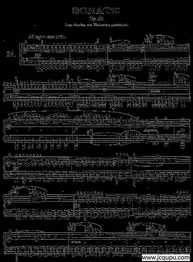 第二十一钢琴奏鸣曲（Op.53）简谱