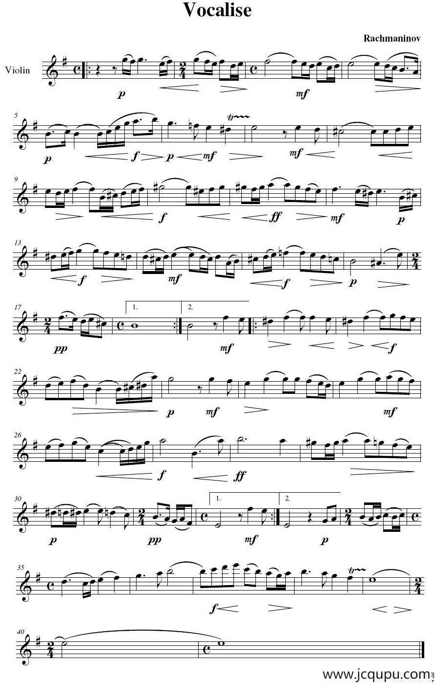 vocalise简谱