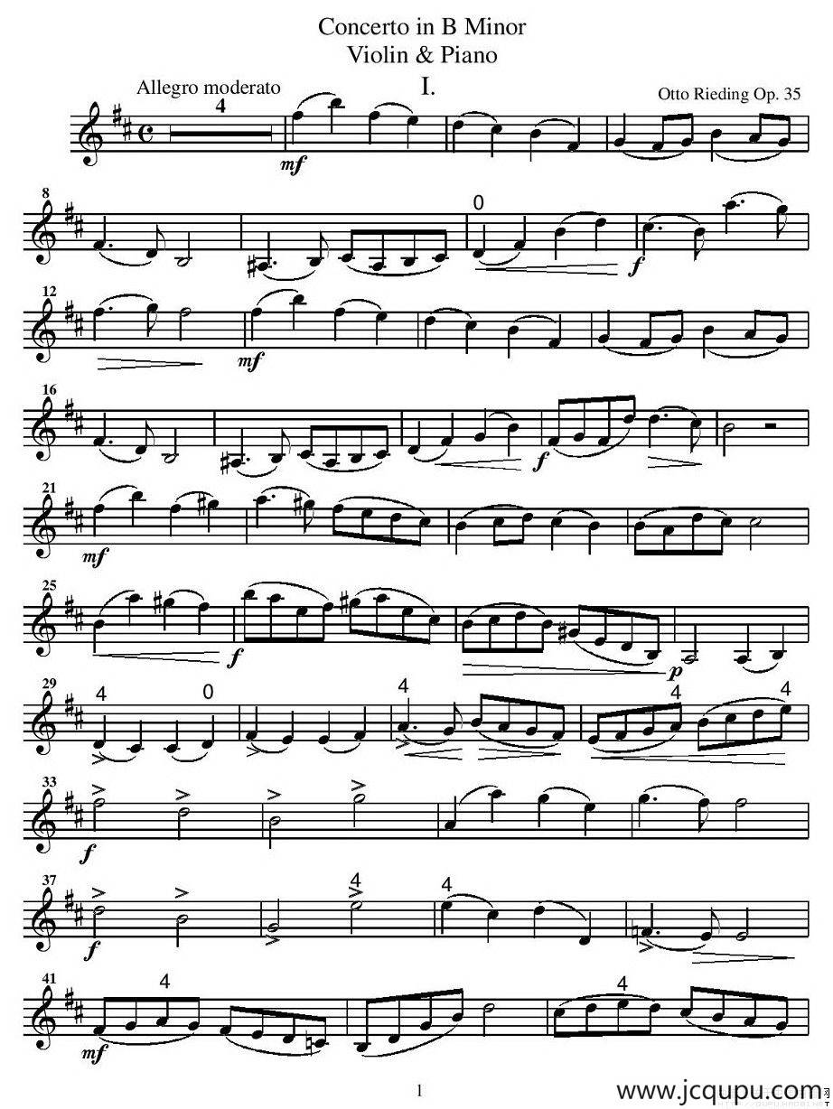 Concerto in B Minor（B小调协奏曲）简谱