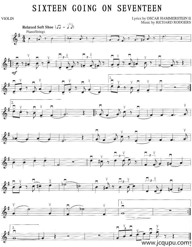 SIXTEEN GOING ON SEVENTEEN简谱