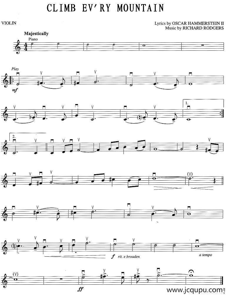 CLIMB EV'RY MOUNTAIN简谱