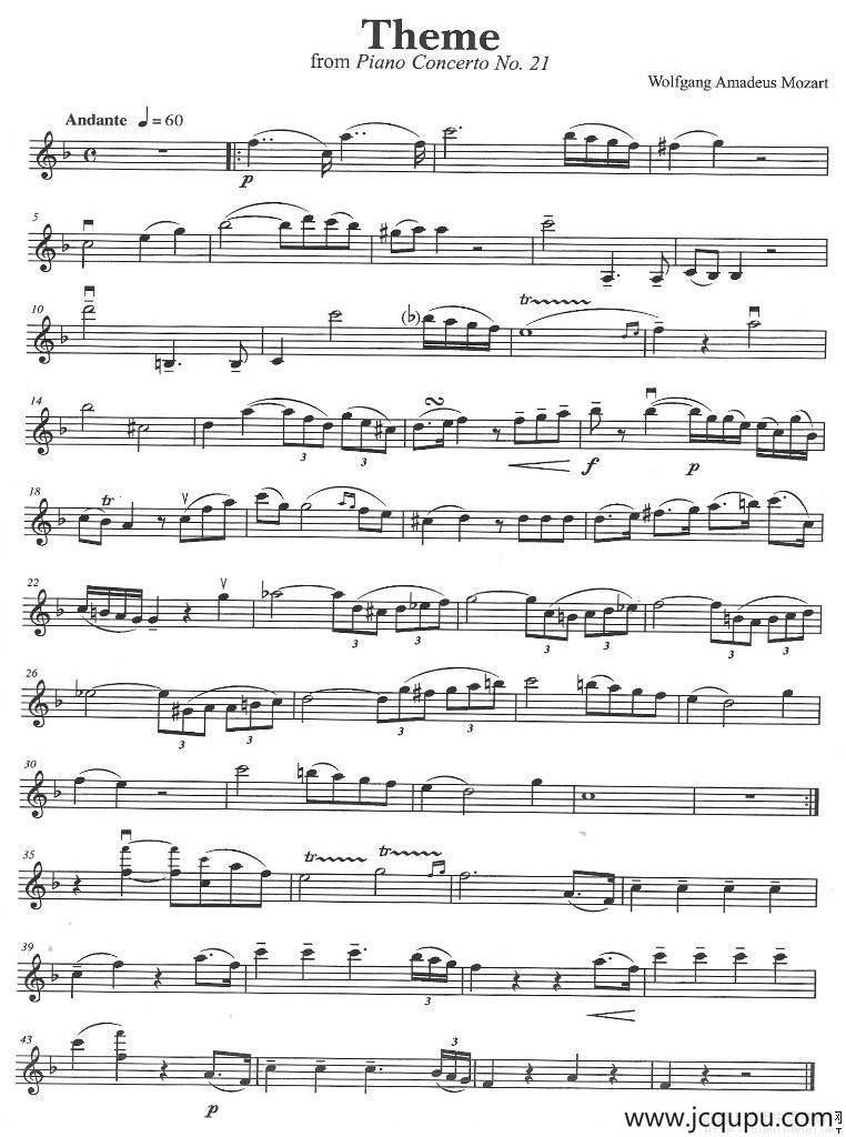 THEME（莫扎特作曲版）简谱
