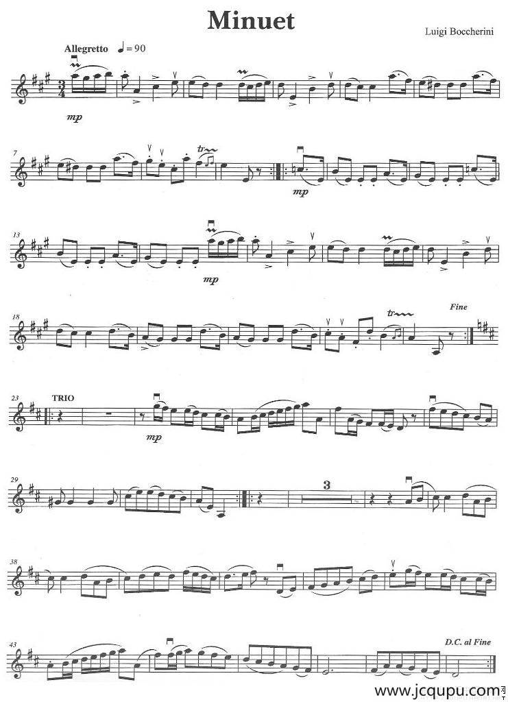 MINUET（小步舞曲）简谱