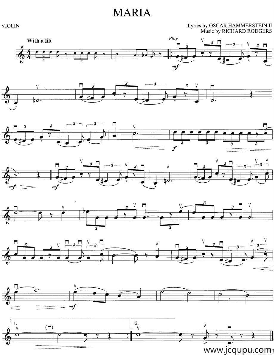 MARIA（玛利亚）简谱
