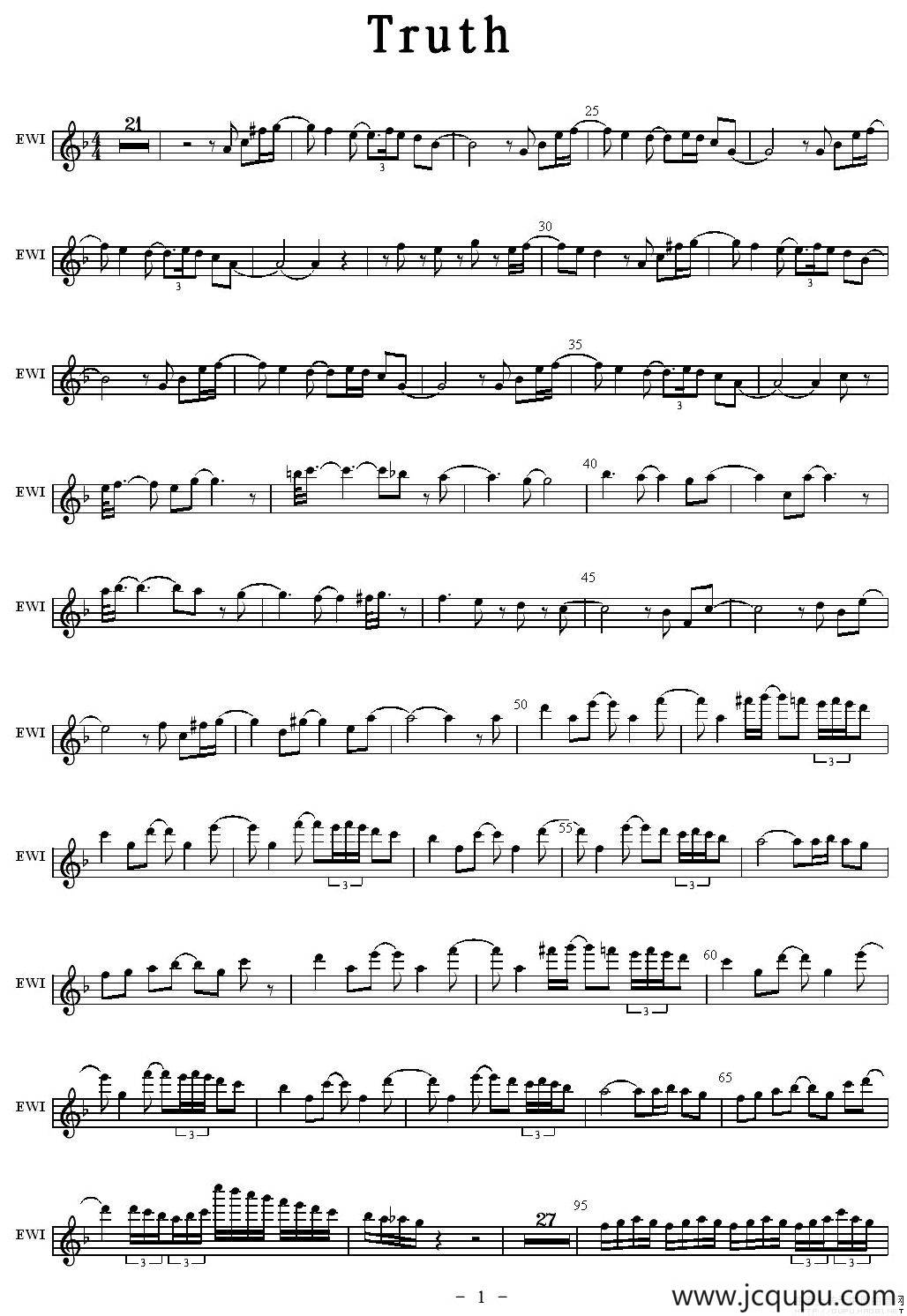 Truth（真理）（ 版本一）简谱