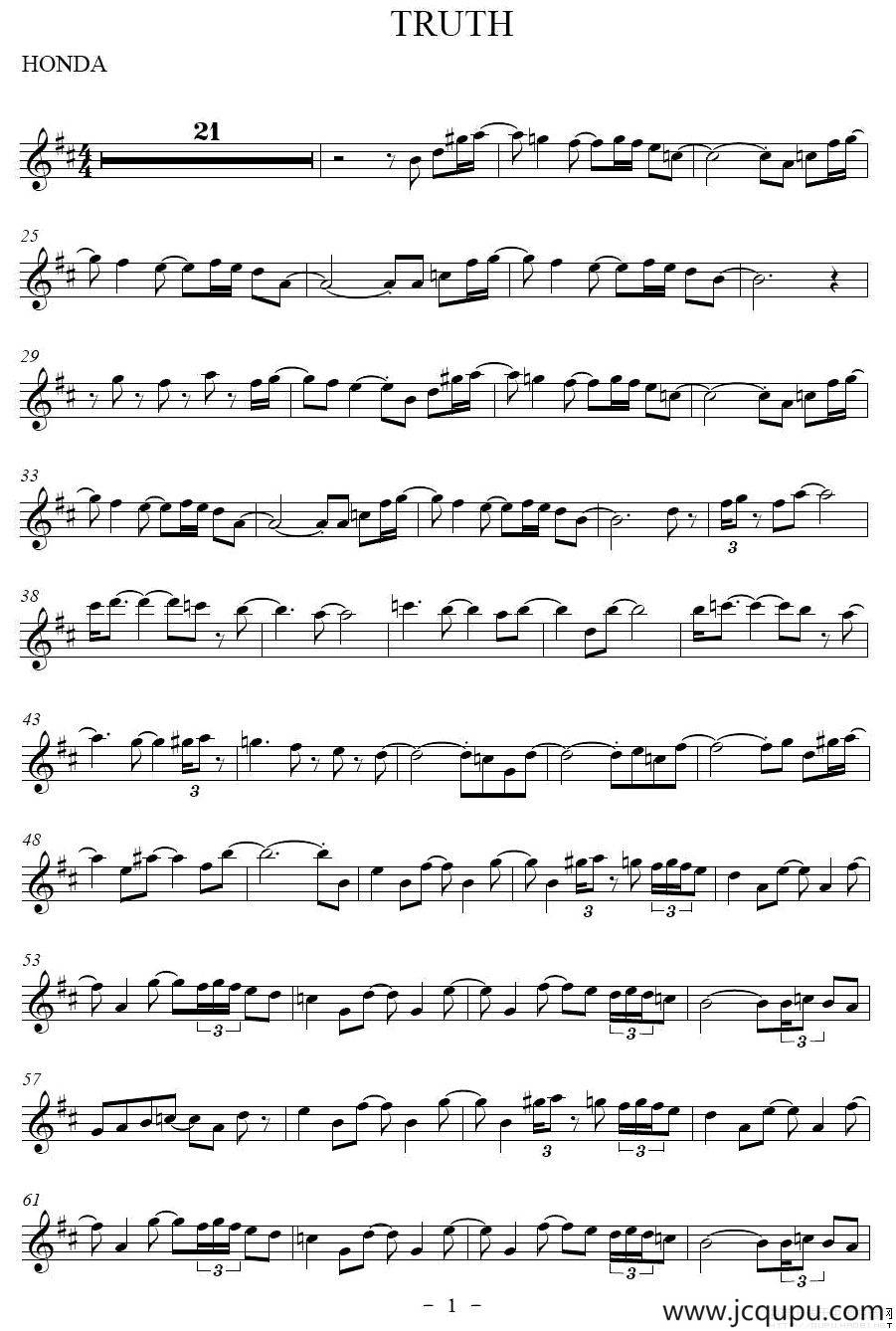 Truth（真理）（ 版本二）简谱