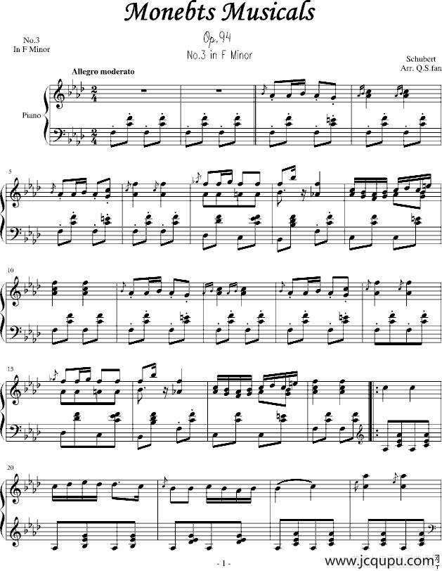 音乐的瞬间第三首简谱