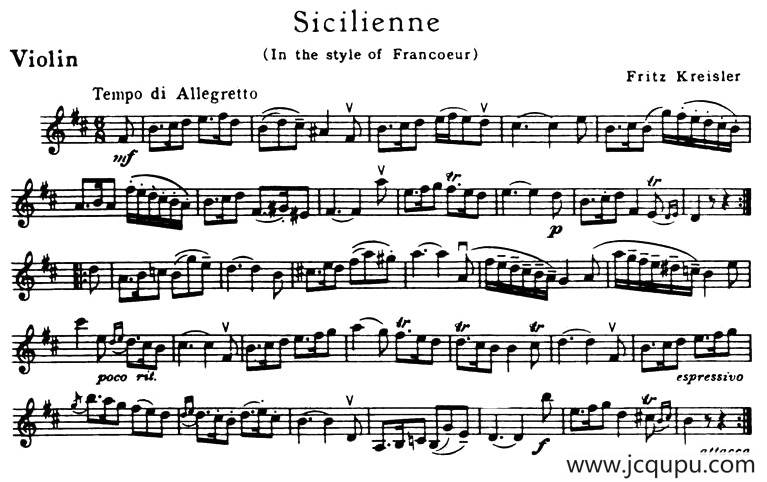 Sicilienne（西西里安舞曲）简谱