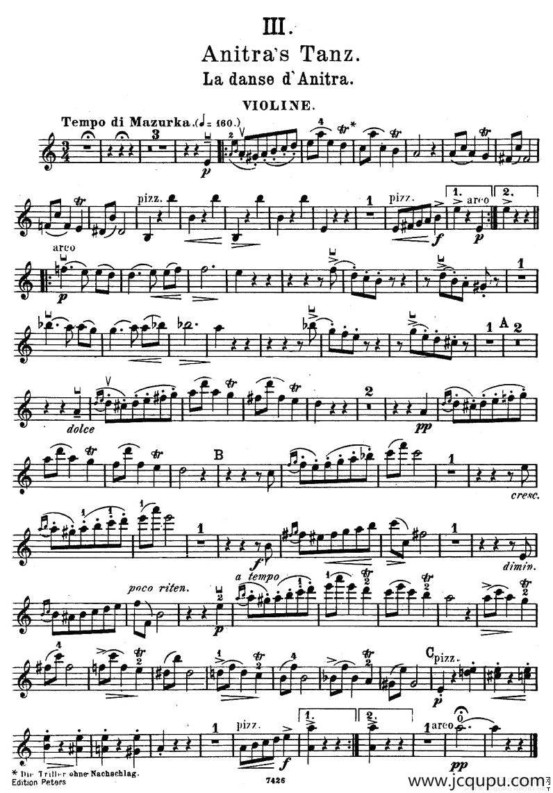 Anitra's Tanz（阿尼拉特舞曲）简谱