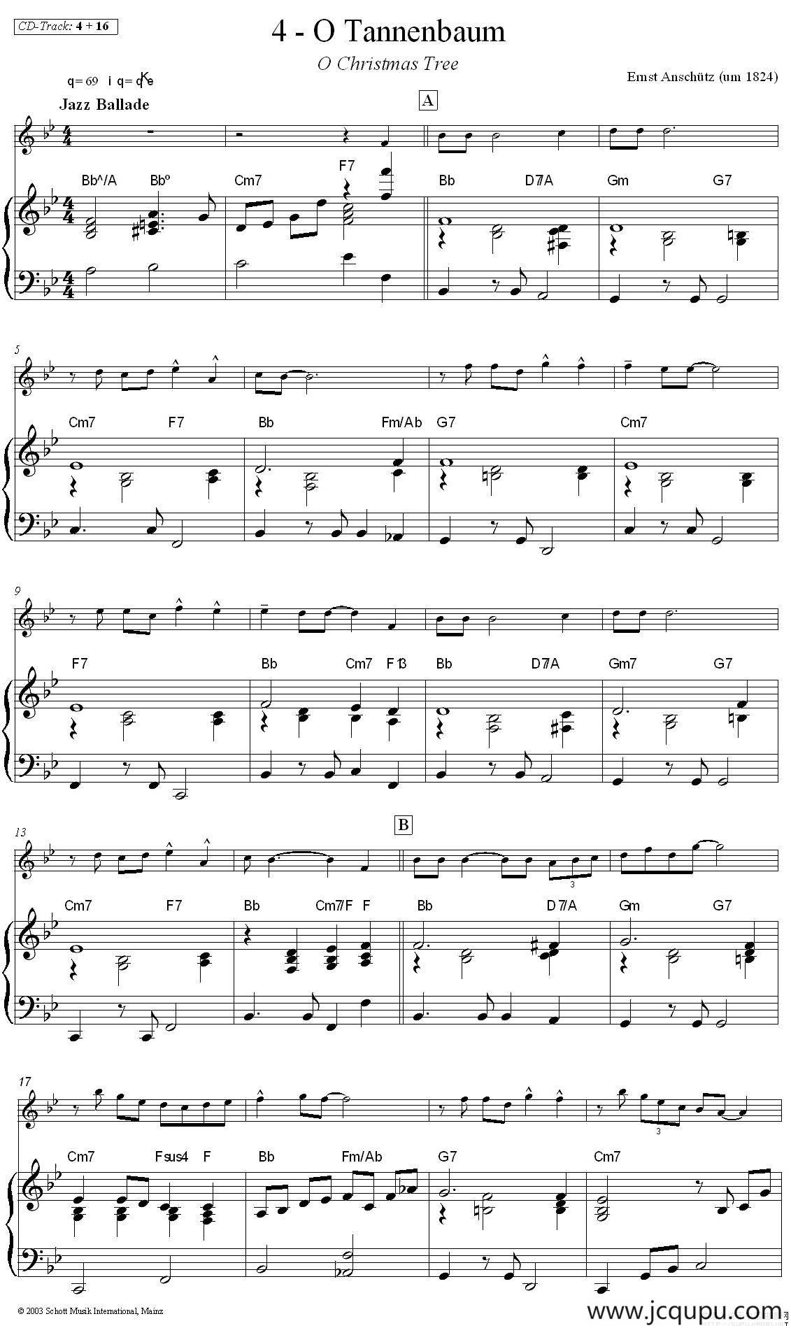 Christams tree（圣诞树）（单簧管+钢琴）简谱