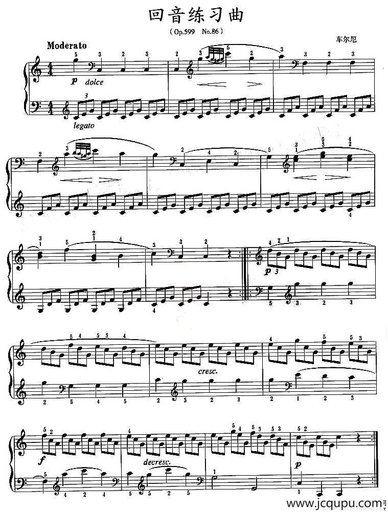 回音练习曲简谱