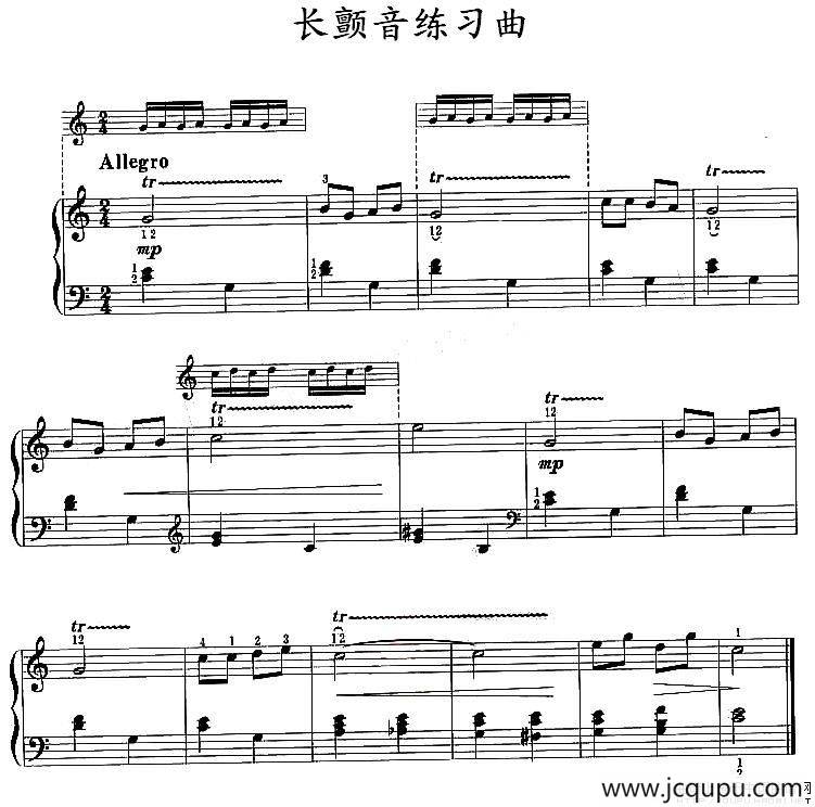 长颤音练习曲简谱