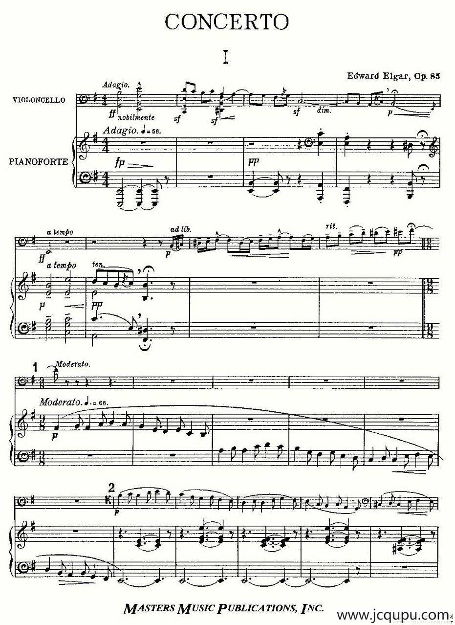 E小调大提琴协奏曲简谱