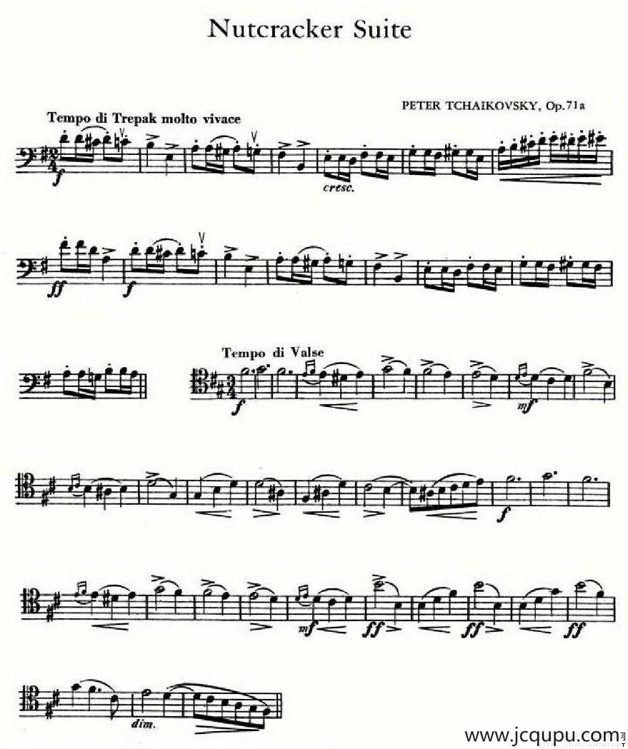 Nutcracker Suite（大提琴谱）简谱