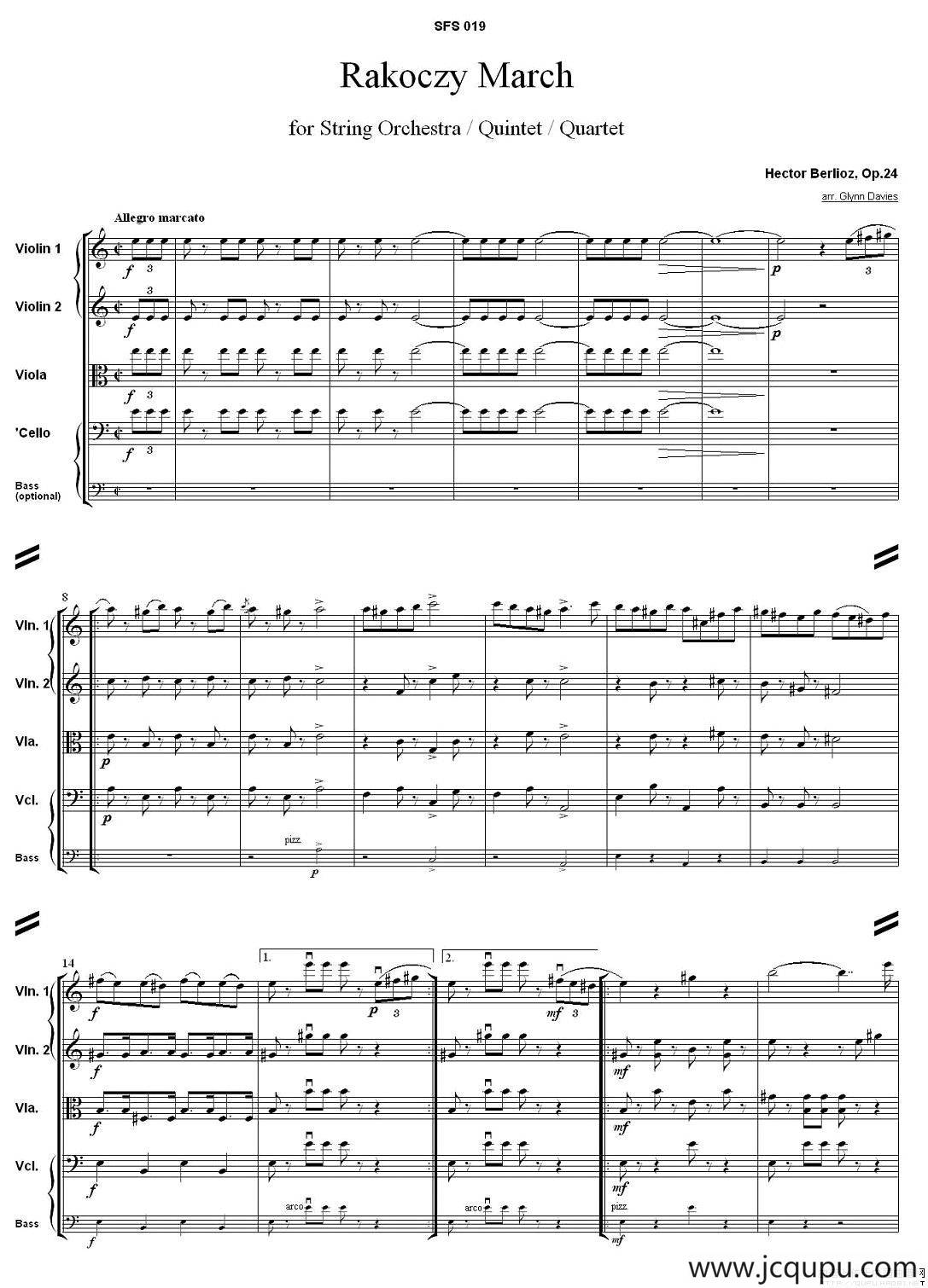 Rakoczy March（弦乐合奏）简谱