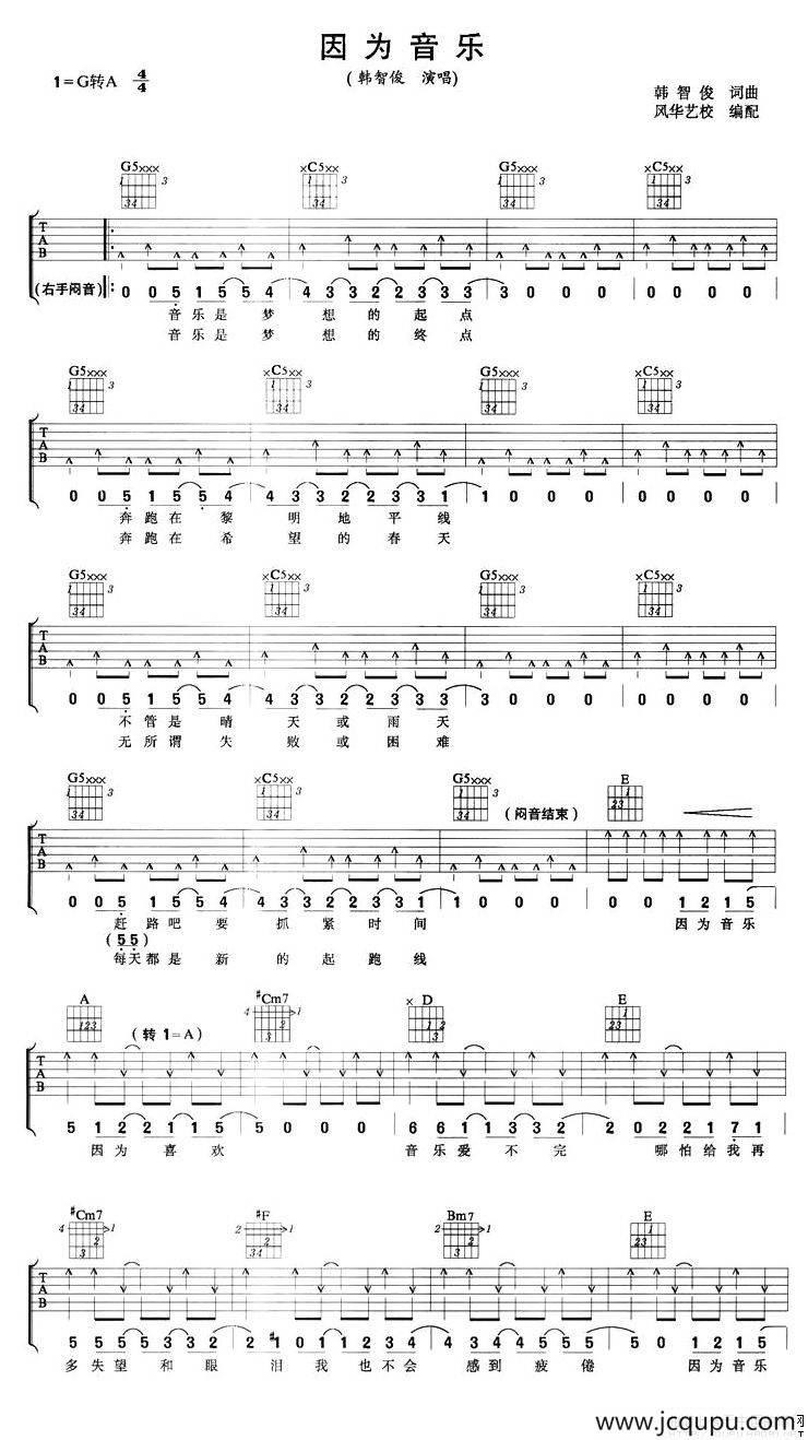 因为音乐简谱