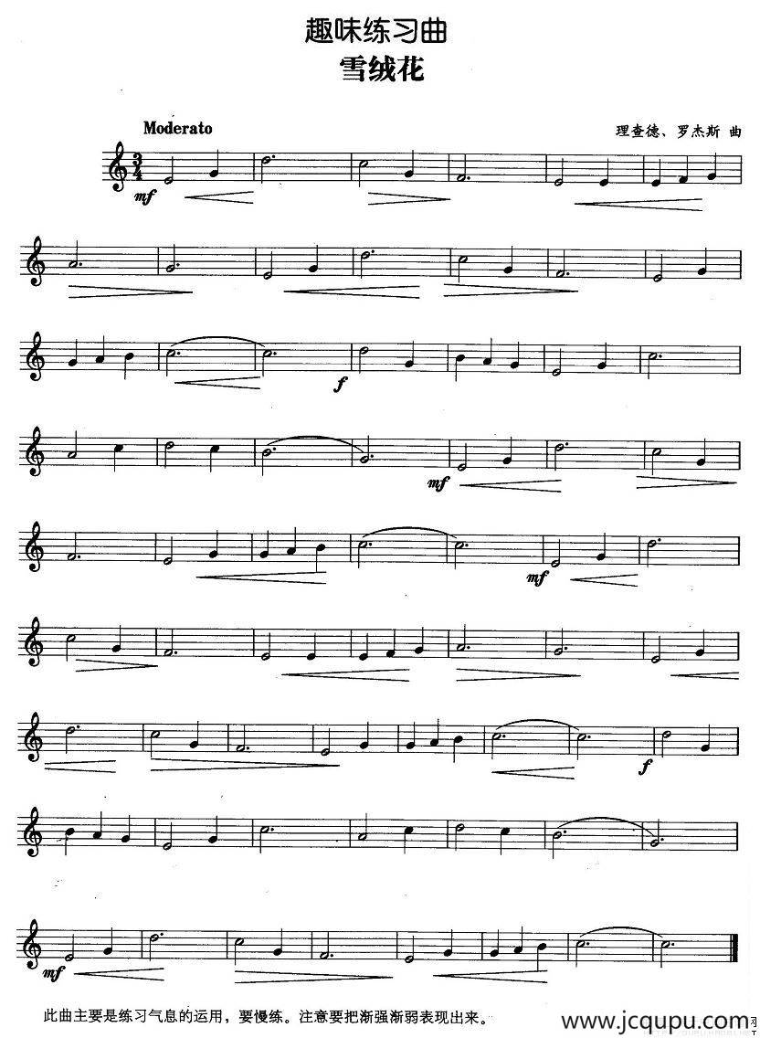 趣味练习曲：雪绒花简谱