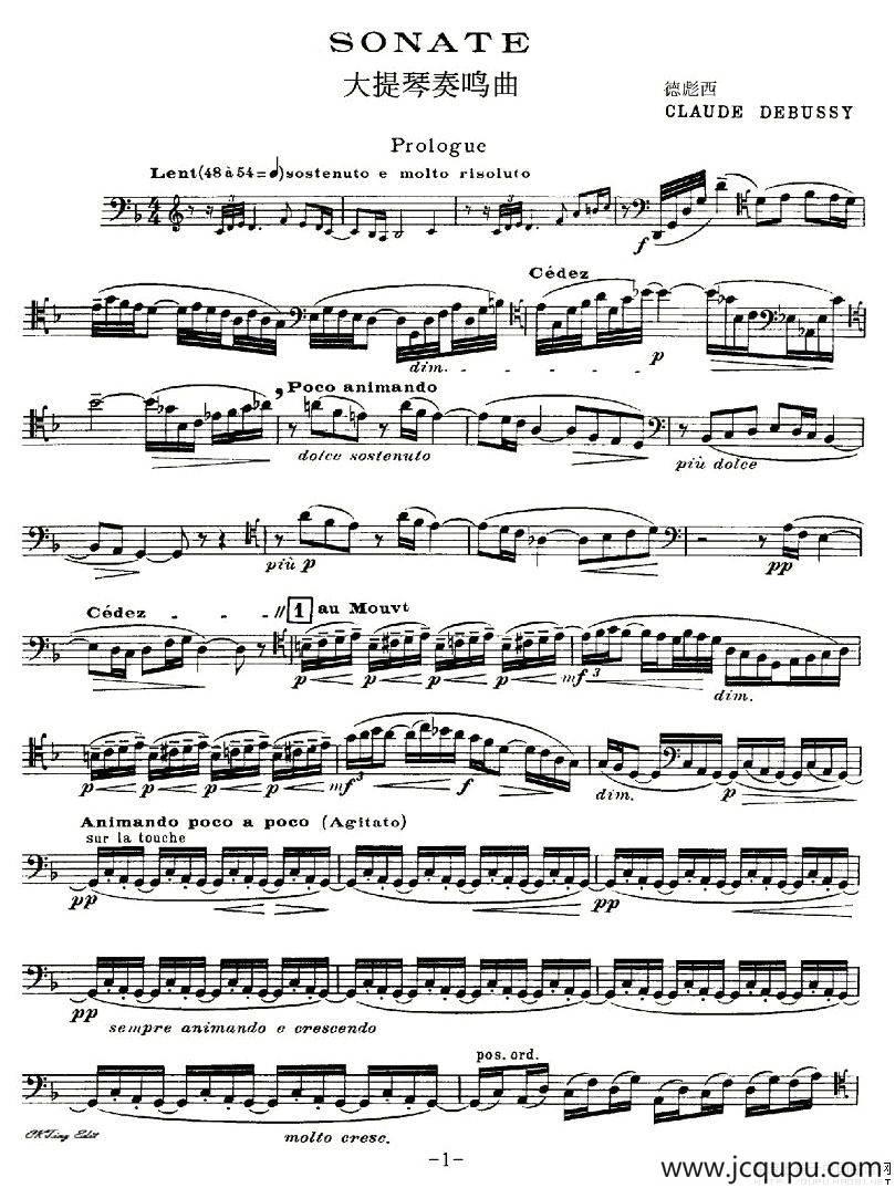 SONATNS（大提琴奏鸣曲 [大提琴独奏]）简谱