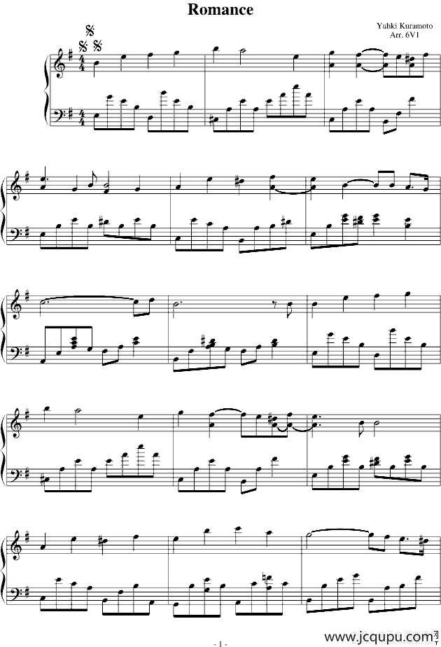 Romance简谱