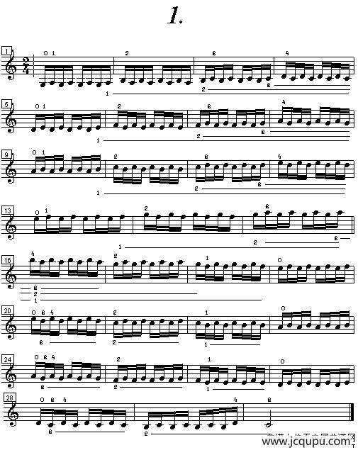 小提琴手指练习曲简谱