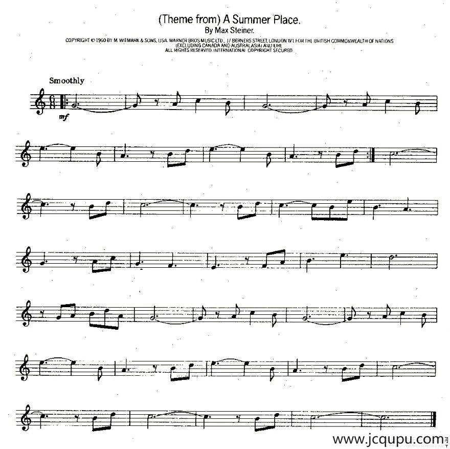 A Summer Place简谱