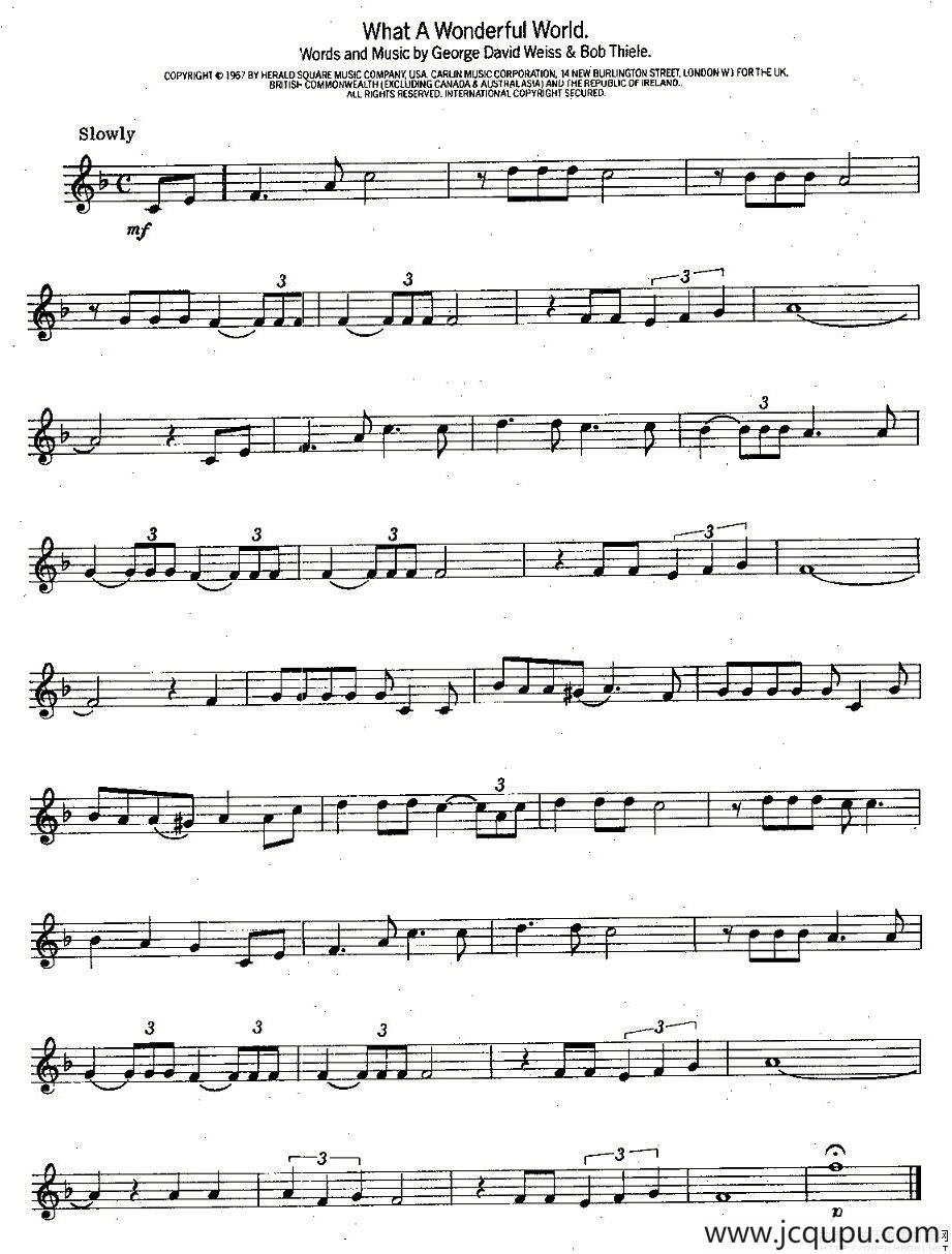 What A Wonderful World简谱