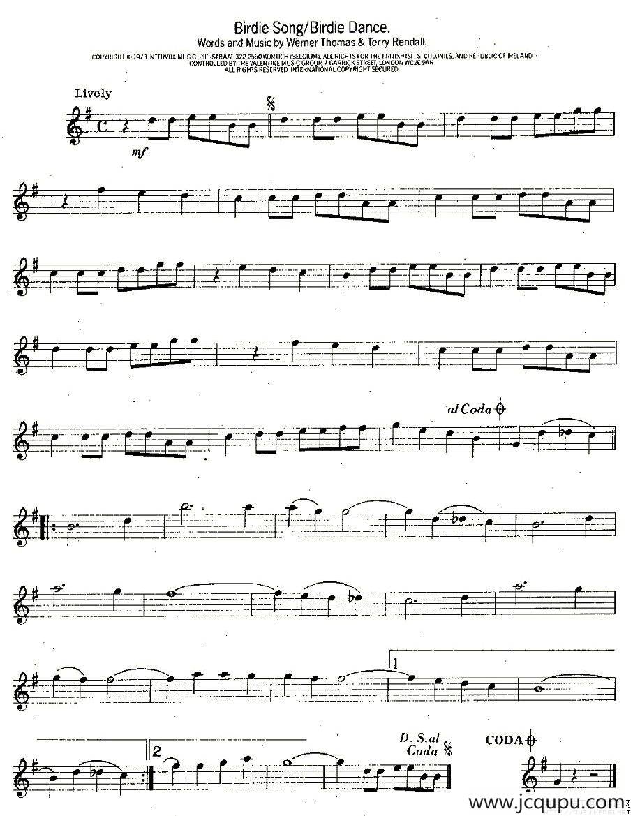 Birdie Song/Birdie Dance简谱