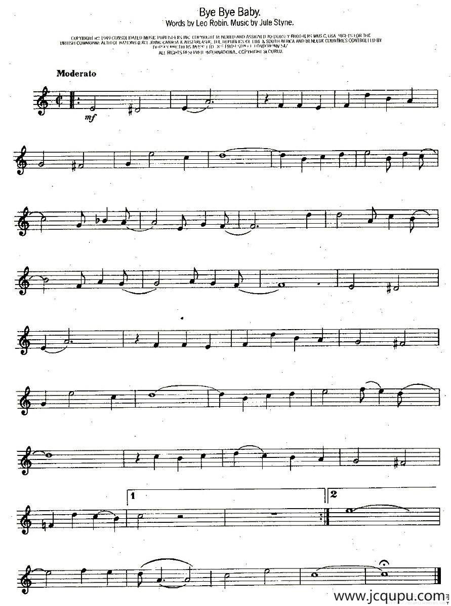 Bye Bye Baby简谱
