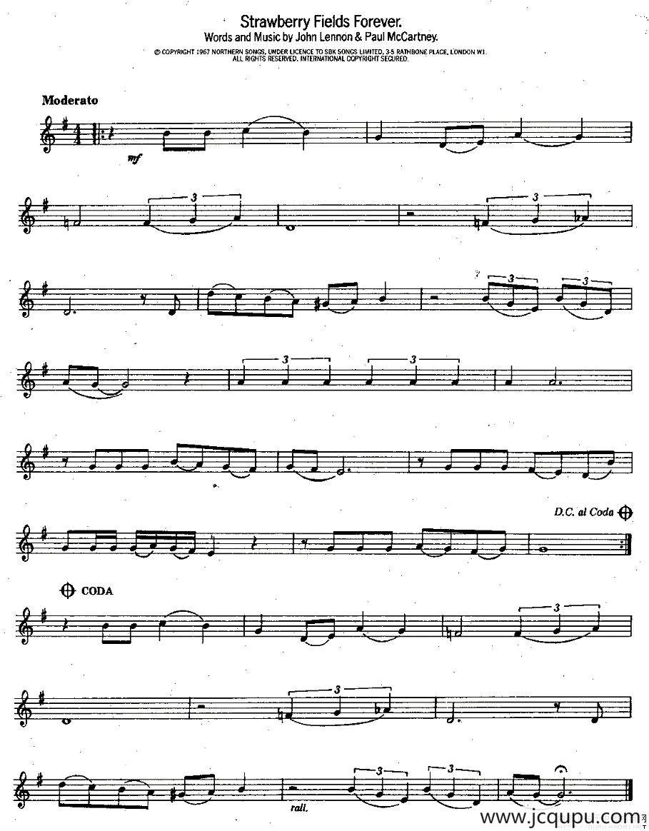 Strawberry Fields Forevre简谱